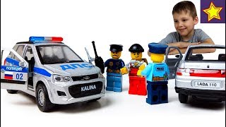 Полицейские машинки Лада Калина Кросс ДПС Police cars for kids