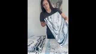 DRAMA &amp; CONTRAST in “Arctic Cinders” Fluid Acrylic Pour #shorts #shortsfeed #fluidart #pourpainting