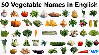 60 Vegetable Names in English | Learn Vegetable Vocabulary in 3D | Names of Vegetables