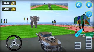 Wild Elephant Car Chase, Car Driving Stunt Game - Android Gameplay screenshot 4