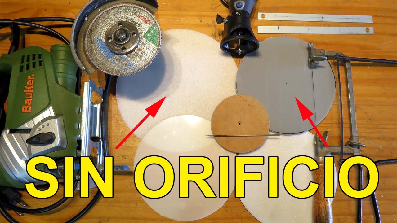 Corta circulos en acrilico sin un orificio central - Tutorial increible