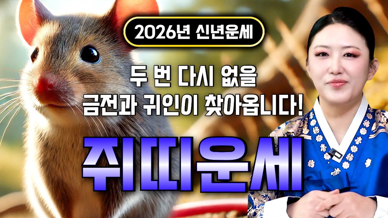 🌟2026년 대박나는 쥐띠운세🌟 조상님이 올한해 수십억을 벌어다준다!! 초대박나는 쥐띠운세! 돈벼락 맞아봅시다~ 48년생 60년생 72년생 84년생 96년생 쥐띠 운세
