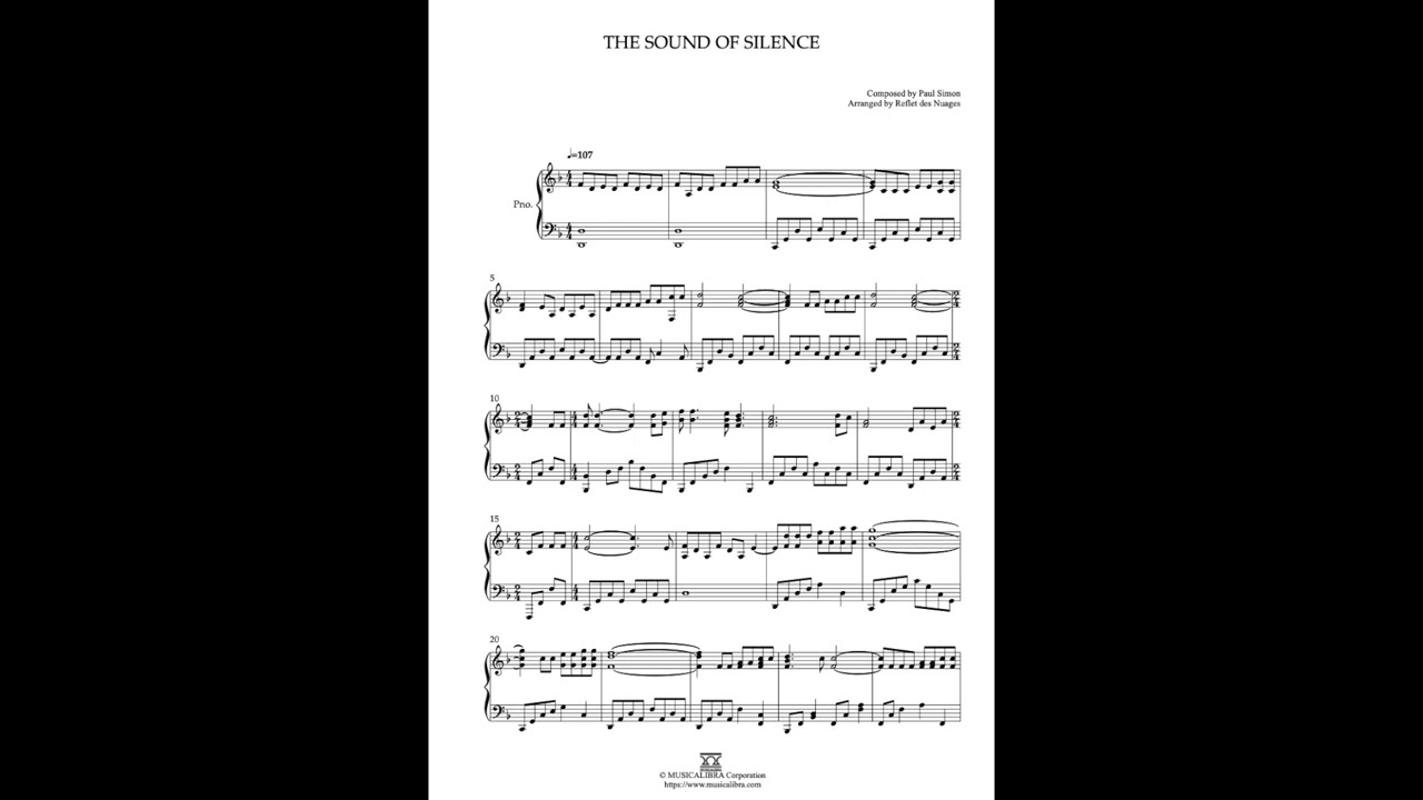 PIANO SOLO 楽譜] The Sound of Silence ピアノ 編曲 楽譜