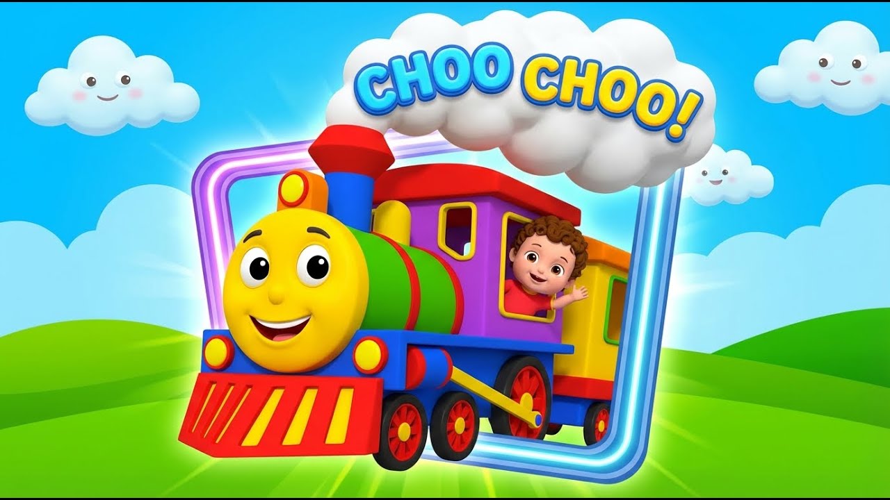 The Wheels on the Train go Round and Round! 🚂 Family Song + Train Sounds | Nursery Rhymes