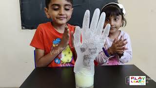 Hand Gloves Ghost Science Experiment With Lemon And Eno