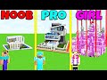 Minecraft Battle: NOOB vs PRO vs GIRL: SAFEST HOUSE BUILD CHALLENGE / Animation