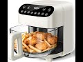 Kismile 4.5QT Glass Air Fryer, BPA-Free Non Toxic AirFryer with Digital Touch Control, 1500W