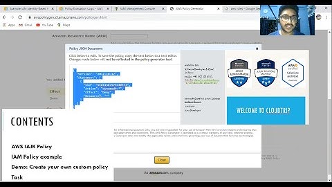 Demo: How to create your own custom IAM Policy; IAM policy definition and example