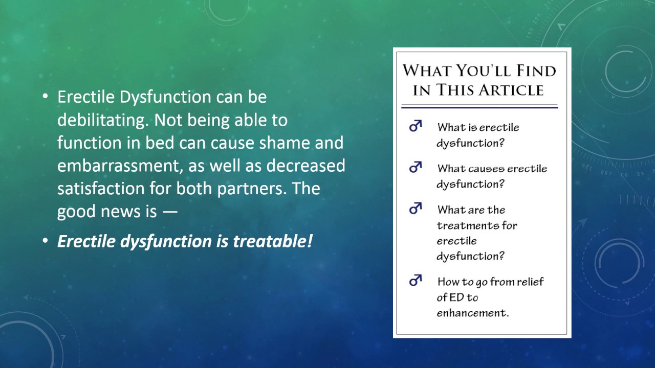 What is erectile dysfunction and how to cure ED! - YouTube