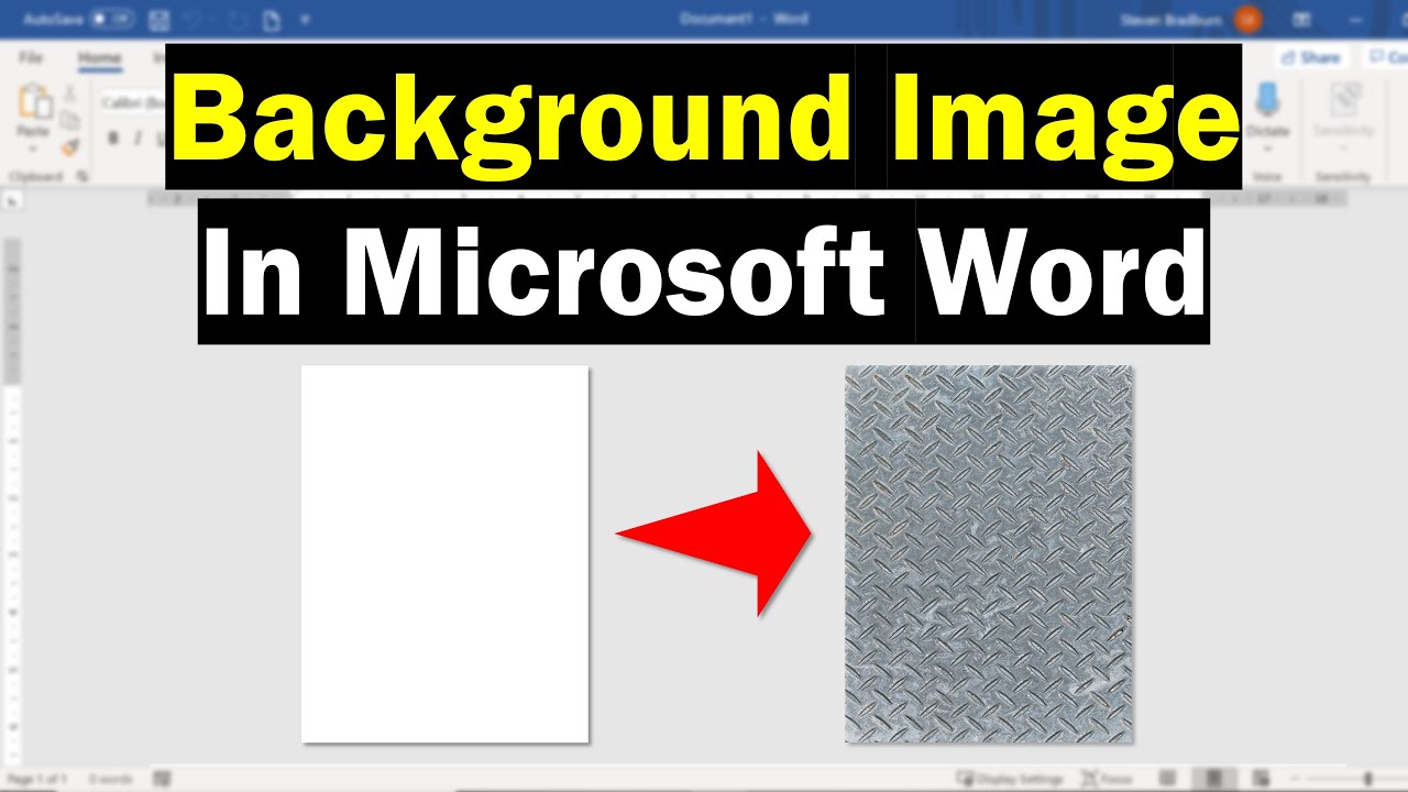 How To Insert A Background Image In Word (2 Methods!) - YouTube