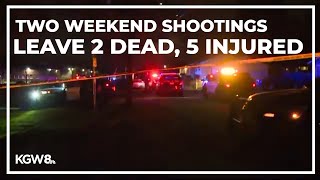 Two weekend shootings in Portland leave two dead, five injured