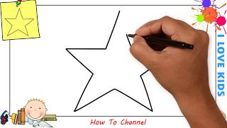 How to draw a star EASY step by step for kids, beginners, children 1
