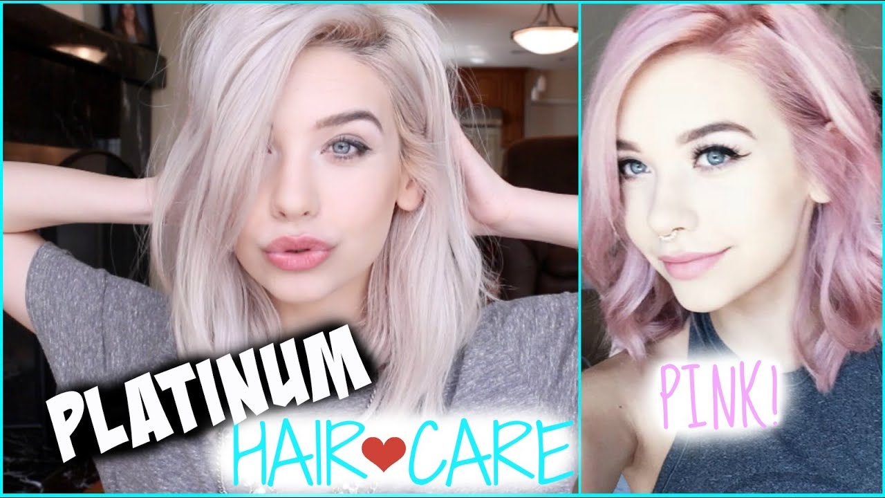 platinum pink blonde hair