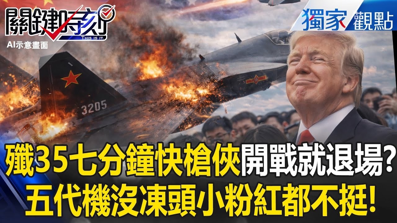 中共殲-35「被笑7分鐘快槍俠」剛開戰就退場！？解放軍五代機「沒凍頭」遇上美F-35只能壯烈犧牲？！-【關鍵時刻】 張炤和 劉寶傑