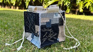 Part 1  Tutorial / Japanese Rice bag to be used in my craft-room for storage #slowstitch #boro