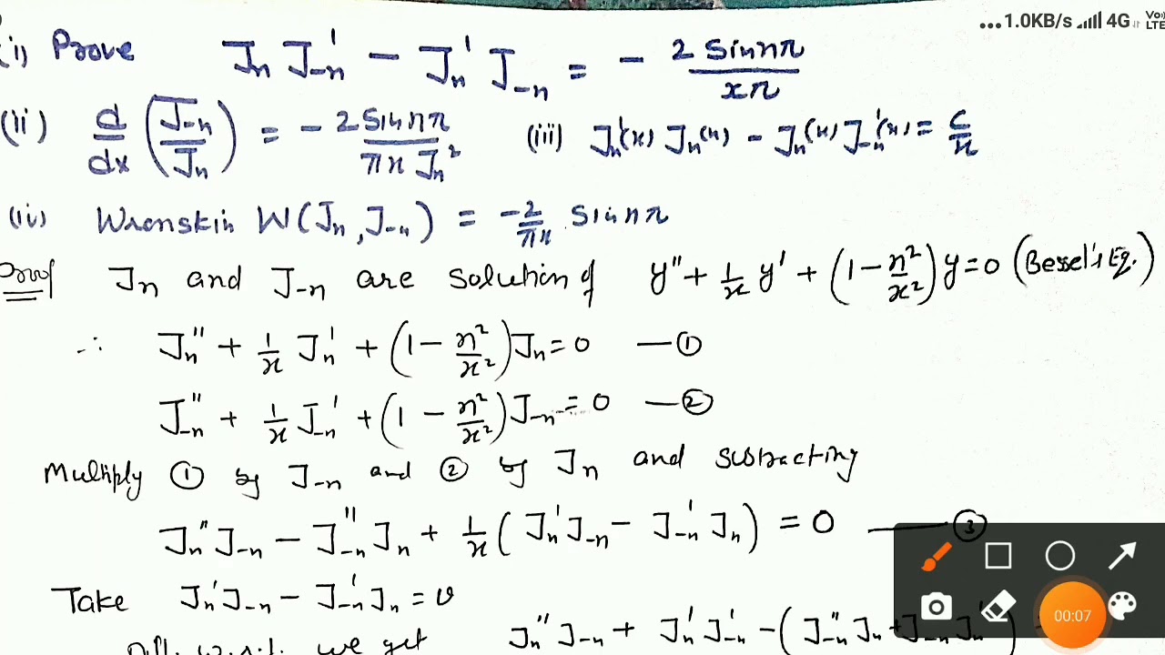 Important question on Bessel Functions - YouTube
