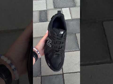 Мужские кожаные кроссовки черные NB6, видео 1