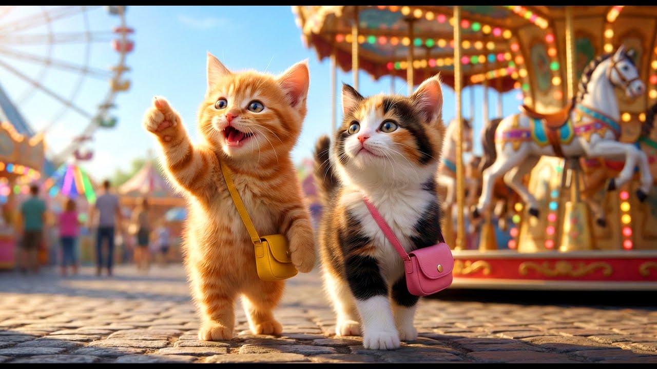 Mama Cat Trims Farm Fur and Makes a Cute Tiger Hat for Her Kittens