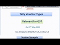 Enrich Webinar on the Topic: Tally Voucher types relevant for GST