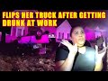 Woman Flips Truck After Getting Drunk at Work