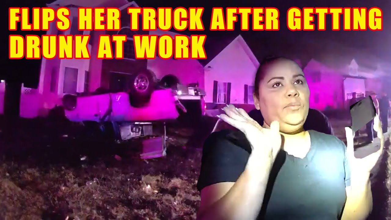 Woman Flips Truck After Getting Drunk at Work - YouTube