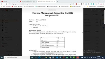 MGT402 Assignment No 1 Solution-VU-Contribution Margin-Cost and Management Accounting