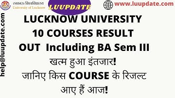 lucknow University BA & MANY MORE COURSE result Out First Semester Result  #lucknowuniversity