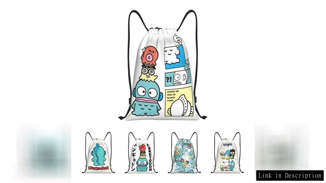 Cartoon Hangyodon Drawstring Bags Sports Backpack Gym Sackpack String Bag for Yoga