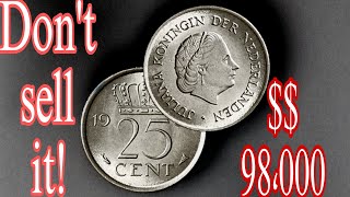 Rare 1972 Netherlands 25 Cents Coin Sold For 98,000 Hidden Treasure In Your Pocket?