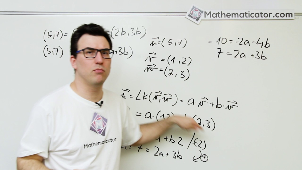 Analytická geometrie 15 - Vektory - Vyjádření vektoru jako lineární kombinace jiných vektorů