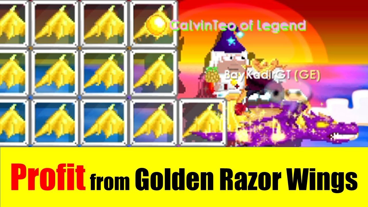 Growtopia 235 - Profit from Golden Razor Wings - YouTube