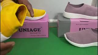 Uniage® ladies sports shoes with comfortable sole and memory foam insole.yellow and peach trending🔥🔥 screenshot 5