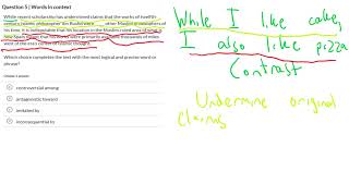 SAT Reading and Writing Problem 5 on Official SAT Practice Test 5