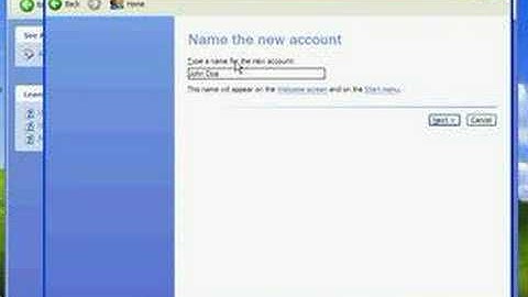Creating User Accounts in WindowsXP