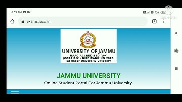 Jammu University UG 6th semester online exam--- Registration Process.