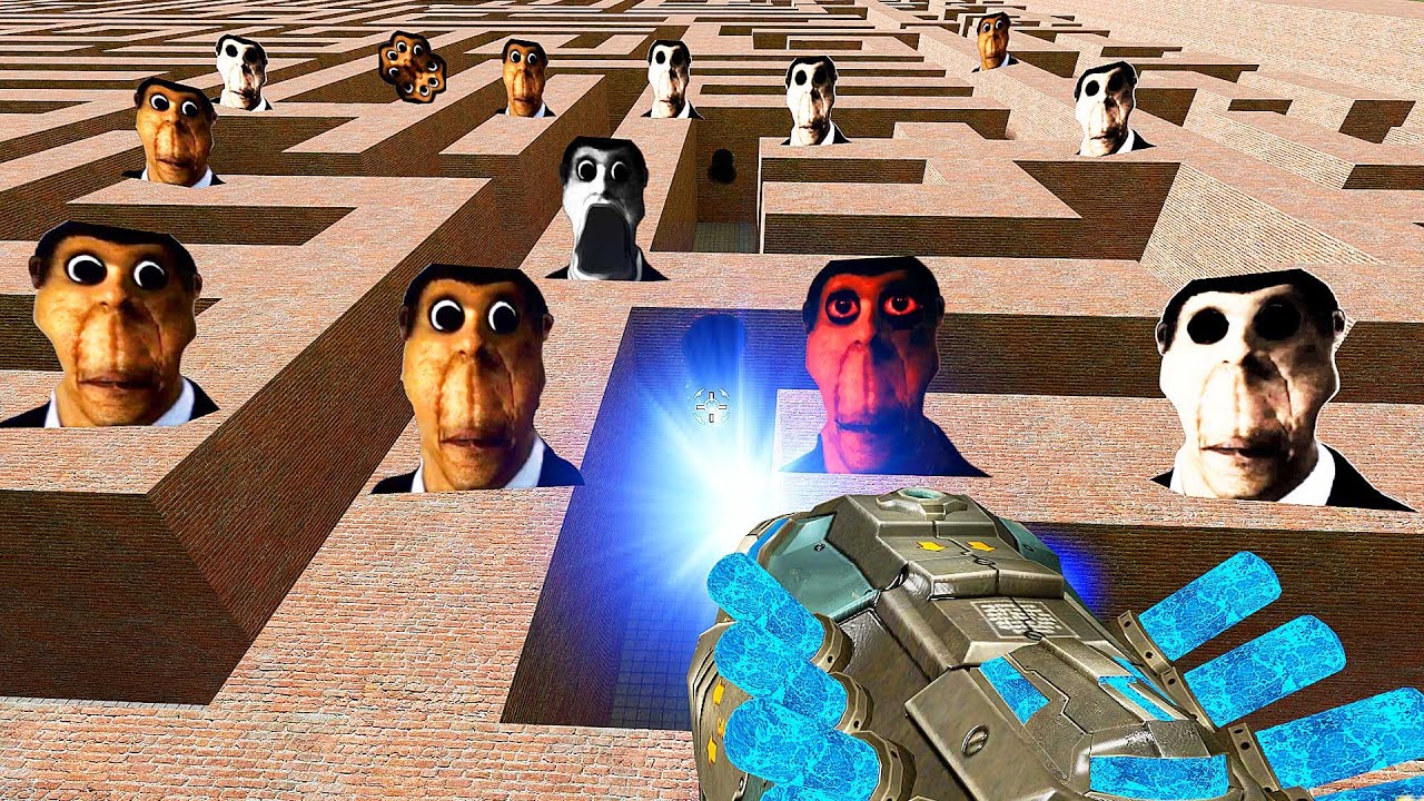 ОБУНГА ГОНЯЕТСЯ ЗА НАМИ В ЛАБИРИНТЕ OBUNGA В Garry's Mod - YouTube