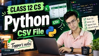 Full | File handling- CSV File| Class 12th| CS - 083| Topper's handwritten NOTES | @Edustudy_point  Update