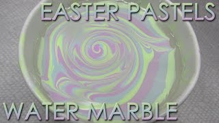 Easter Pastels | Water Marble March 2016 #8 | DIY Nail Art Tutorial