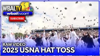 Raw: US Naval Academy 2025 Hat Toss