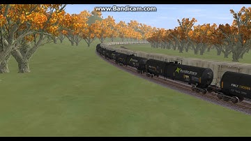 Two Conrail trains rap around Horseshoe Curve