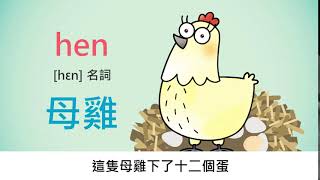 英文單字動畫－母雞hen