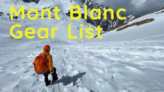 Mont Blanc gear and packing list / guide