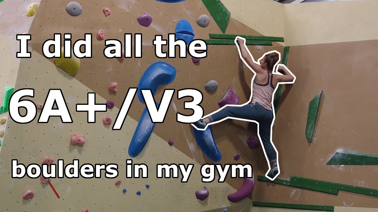 I did all the 6A/6A+ (V3) boulders in my gym!! (part 1)