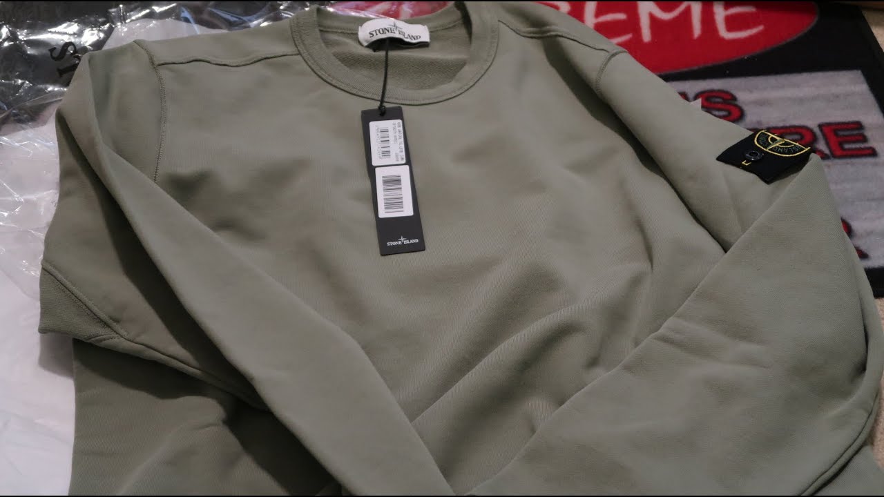 Stone Island Garment Dyed Crew Sweat Olive Pickup/Unboxing