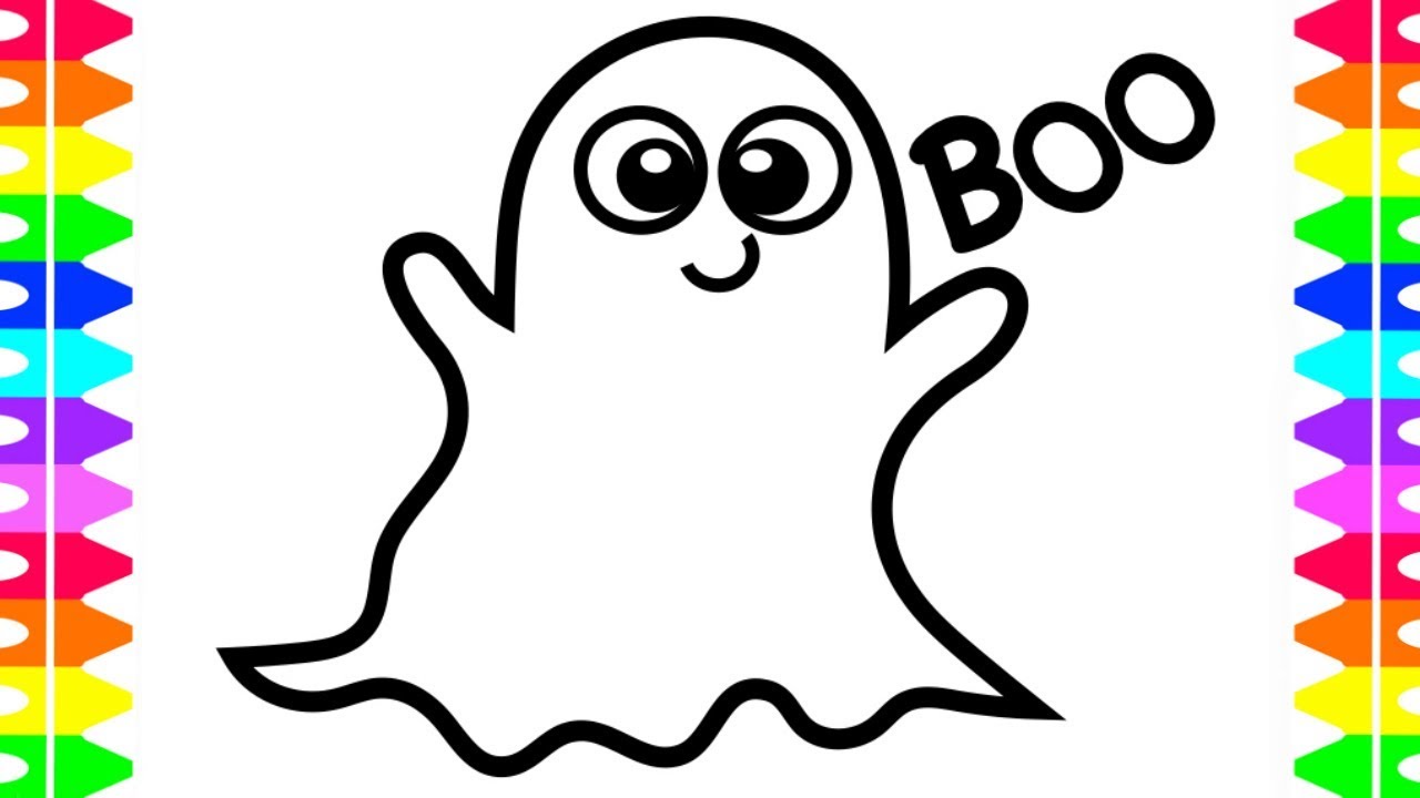 HAPPY HALLOWEEN COLORING! Learning How to Draw a Cute Ghost! Coloring