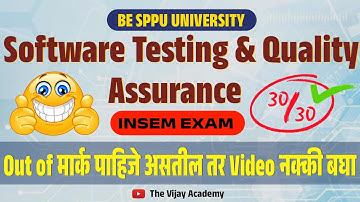 Software Testing & Quality Assurance | BE SPPU Insem | Scoring Strategy 30/30 | Unit 1 & 2 