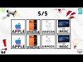 WORD ON BEAT 🍏 APPLE BRAND FOR KIDS AND PARENTS | EASY MEDIUM HARD | APPLE IPHONE IMAC AIRPODS |
