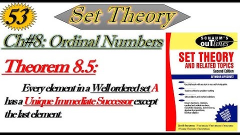 Lec#53||Theorem 8.5||Every element in Well Ordered set has a Unique Immediate Successor||Set Theory