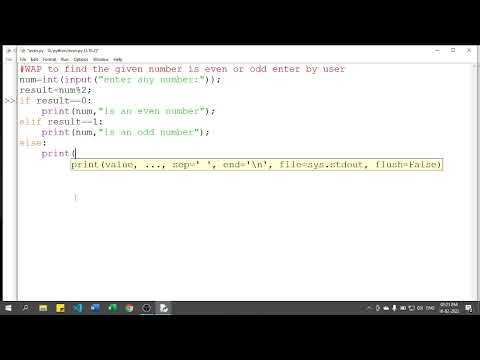 Python Example Program to Check if a Number is Even or Odd ( User Input ) in Hindi #34