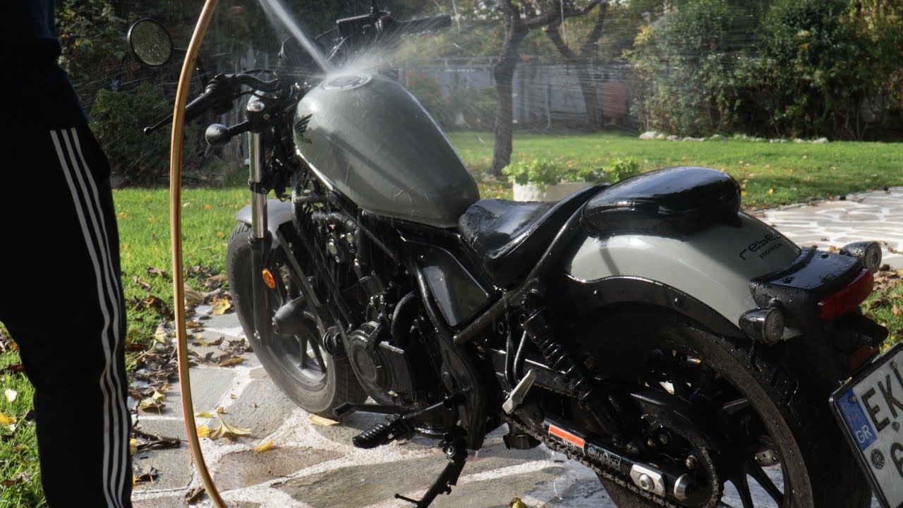 Motorcycle Wash // ASMR // Honda Rebel 500